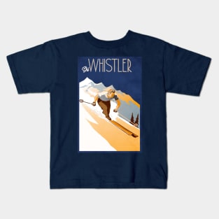 Retro vintage ski Whistler poster Kids T-Shirt